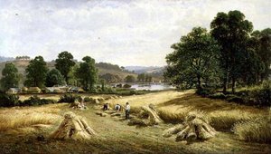 Het Gouden Graan Verzamelen bij Bishopsteignton, Plymouth door John Barrett