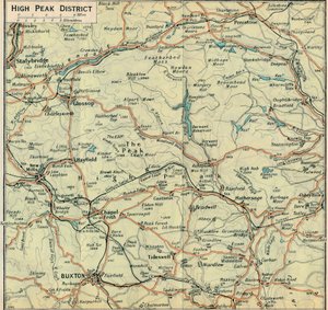 High Peak District, 20e eeuw door John Bartholomew
