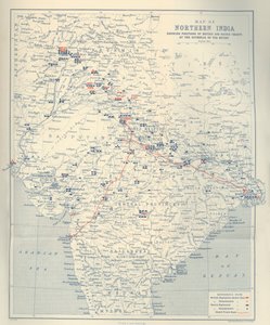 Kaart van Noord-India, 1901