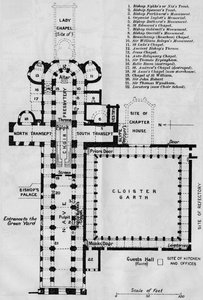 Kathedraal van Norwich, 20e eeuw door John Bartholomew