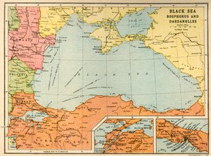 Zwarte Zee: Bosporus en Dardanellen, c1914, c1920 door John Bartholomew and Son