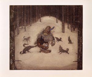 John Bauer, Trol en wolven door John Bauer