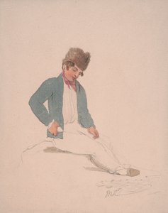 Portret van een jongeling met een bontmuts