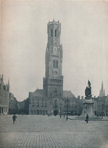 De Markt en het Belfort, Brugge, België ca 1900 door John Benjamin Stone