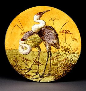 Schotel met twee kraanvogels