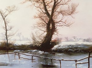 De bevroren vijver, 1873 door John Berney Ladbrooke