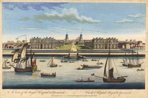 Een uitzicht op het Royal Hospital in Greenwich, c.1770 door John Bowles
