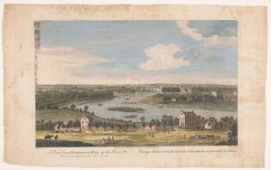 Gezicht op de rivier de Theems te Richmond gezien vanaf Richmond Hill door John Bowles