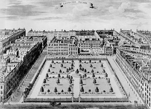 Leicester Square, ca. 1725 door John Bowles