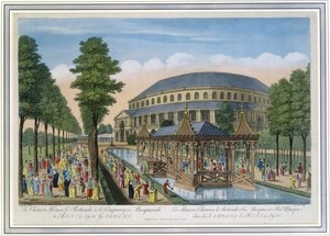 Het Chinese Huis, de Rotonde en het Gezelschap in Maskerade in Ranelagh Gardens door John Bowles