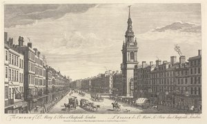 De Kerk van St. Mary le Bow in Cheapside, Londen door John Bowles