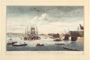 Een uitzicht op Blackwall richting Greenwich