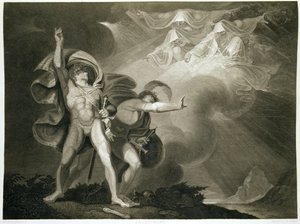 Macbeth, Banquo en de drie heksen op de heide in Act I, Scene III van Macbeth door William Shakespeare (1564-1616) gepubliceerd 1805
