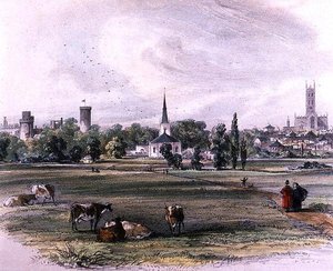 Warwick, vanaf St Nicholas Meadow