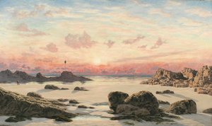 Bude Sands bij zonsondergang door John Brett