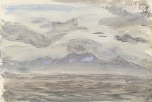 Zeegezicht met bewolkte lucht