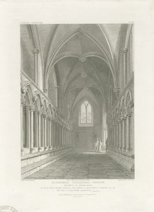 Interieur van Lichfield Kathedraal - Vestibule van de Kapittelzaal: gravure