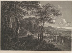 Landschap met gevangen genomen struikrovers door John Browne