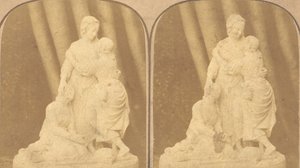 Paar vroege stereografische beelden van Britse standbeelden, 1850s-1910s