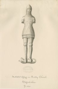 Audley Monumenten - "Audley Ridder": sepia tekening, 1840