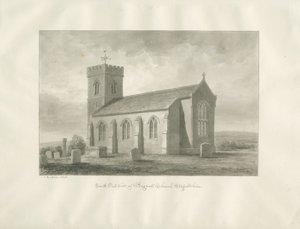 Bagnall Kerk: sepia tekening, 1848