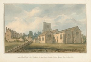 Buckinghamshire - Chenies Kerk en Resten van het Landhuis door John Buckler