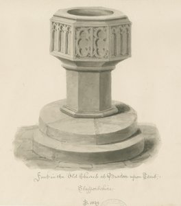 Burton-upon-Trent - Doopvont in de Oude Kerk door John Buckler
