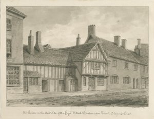 Oude huizen aan de High Street, Burton-upon-Trent