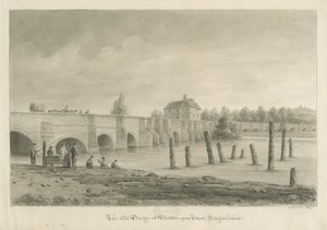 Burton-upon-Trent Brug en Stad door John Buckler