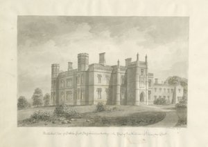 Butterton Hall: sepia tekening