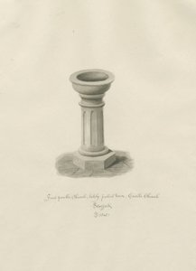 Castle Kerk - Doopvont in de kerk door John Buckler