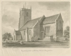 Chebsey Kerk: sepia tekening