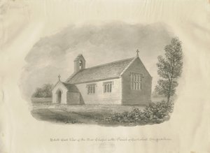 Eccleshall - Cotes Heath Kapel: sepia tekening door John Buckler
