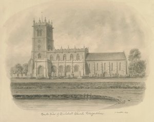 Eccleshall Kerk: sepia tekening