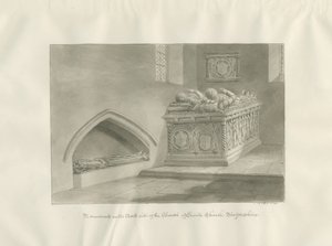 Enville Kerk - Monument: sepia tekening
