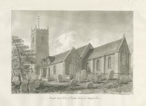 Enville Kerk: sepia tekening, 1846 door John Buckler