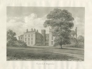 Enville Hall: sepia tekening door John Buckler
