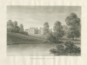 Enville Hall: sepia tekening door John Buckler