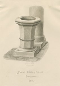 Doopvont in Chebsey Kerk door John Buckler