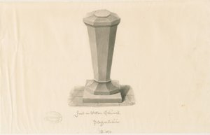 Doopvont in Wetton Kerk, 1839 door John Buckler