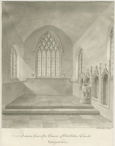 Interieur van Cheddleton Kerk door John Buckler