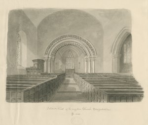 Interieur van Longdon Kerk door John Buckler