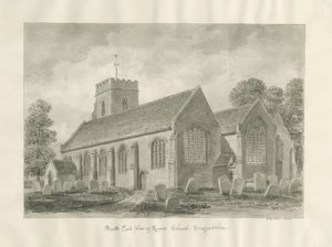 Kinver Church: sepia tekening door John Buckler