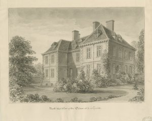 Lichfield - Bisschoppelijk Paleis in The Close: sepia tekening