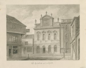 Lichfield - Gildehuis: sepia tekening