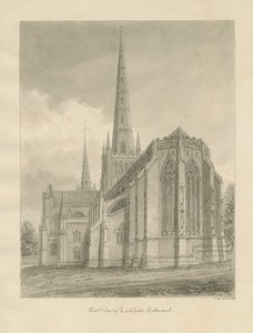 Lichfield Kathedraal - Oostaanzicht door John Buckler