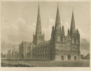 Lichfield Kathedraal - Noordwestelijke Aanblik door John Buckler