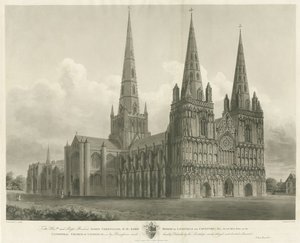 Lichfield Kathedraal - Noordwestelijke Aanblik door John Buckler