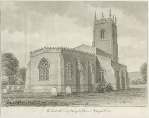 Mayfield Church: sepia tekening, 1844
