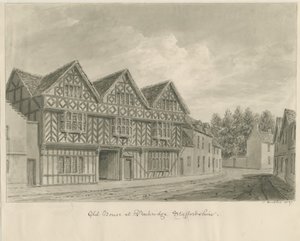 Penkridge Stad - Oud Huis: sepia tekening